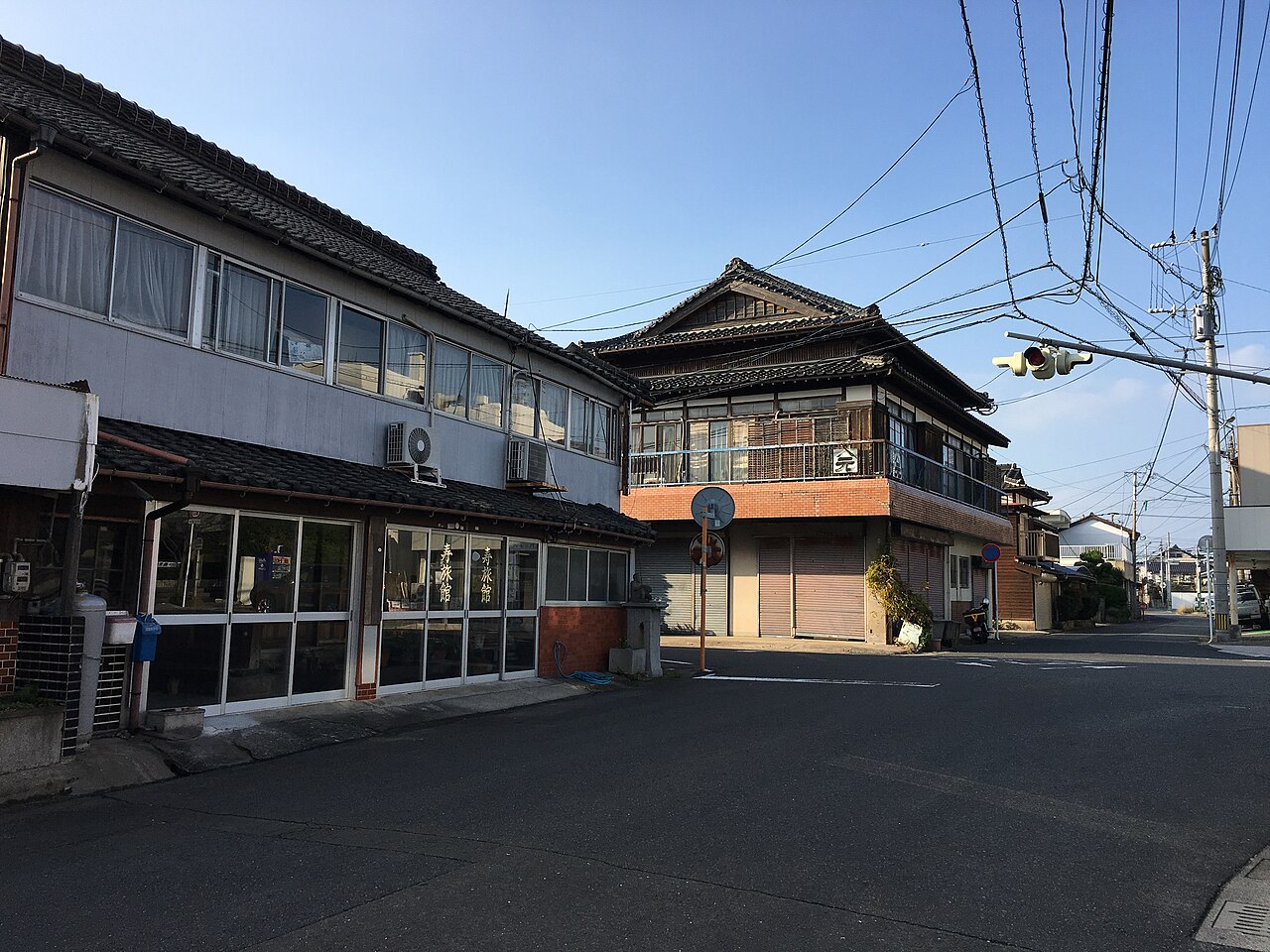 唐津の街角と古い町家